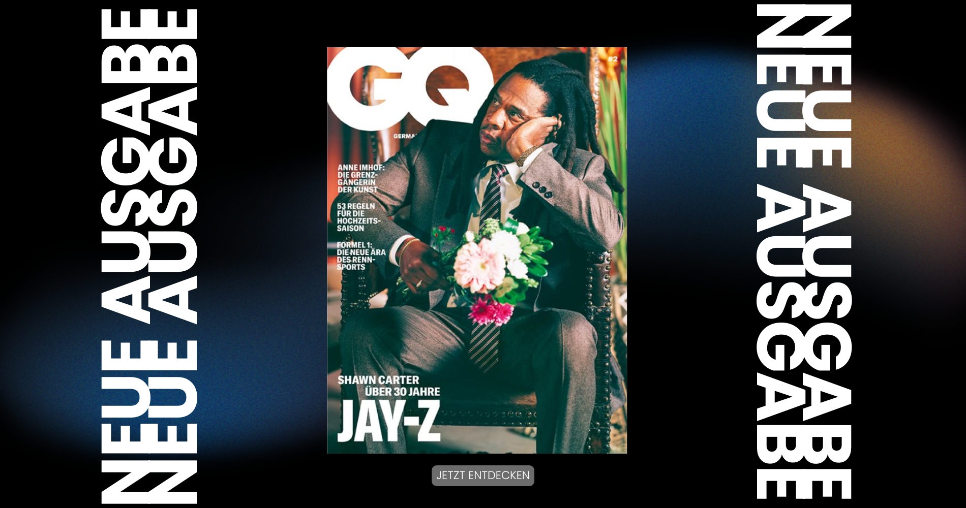 Werbebanner der GQ für die Ausgabe Mai