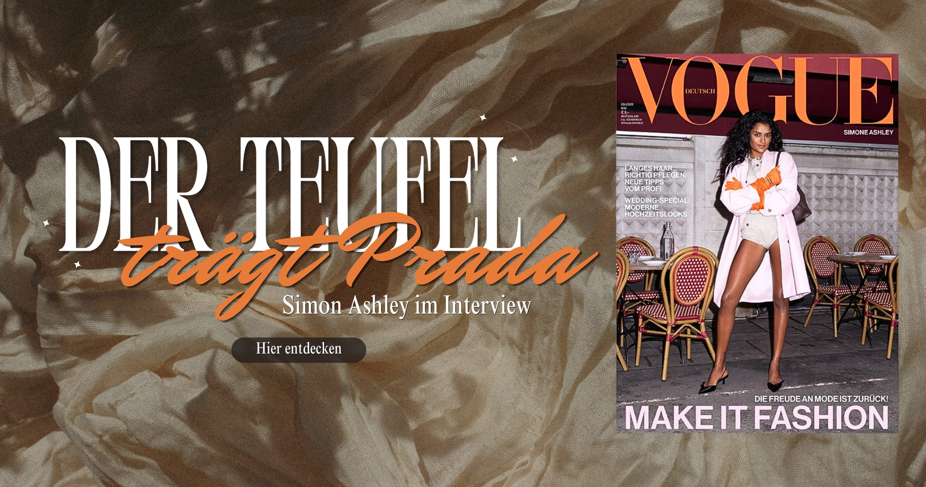 Werbebanner der Vogue für die Ausgabe mai