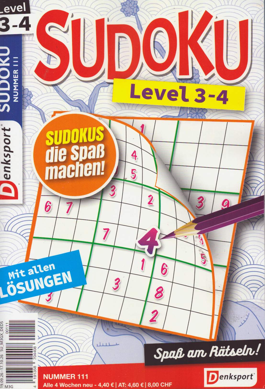 Denksport Sudoku Level  3 111/2026