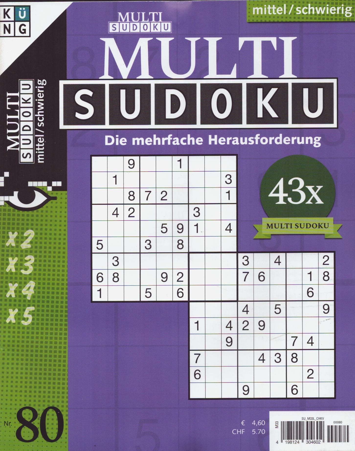 MULTI SUDOKU 80/2026 "43 Multi Sudoku mittel/schwierig"