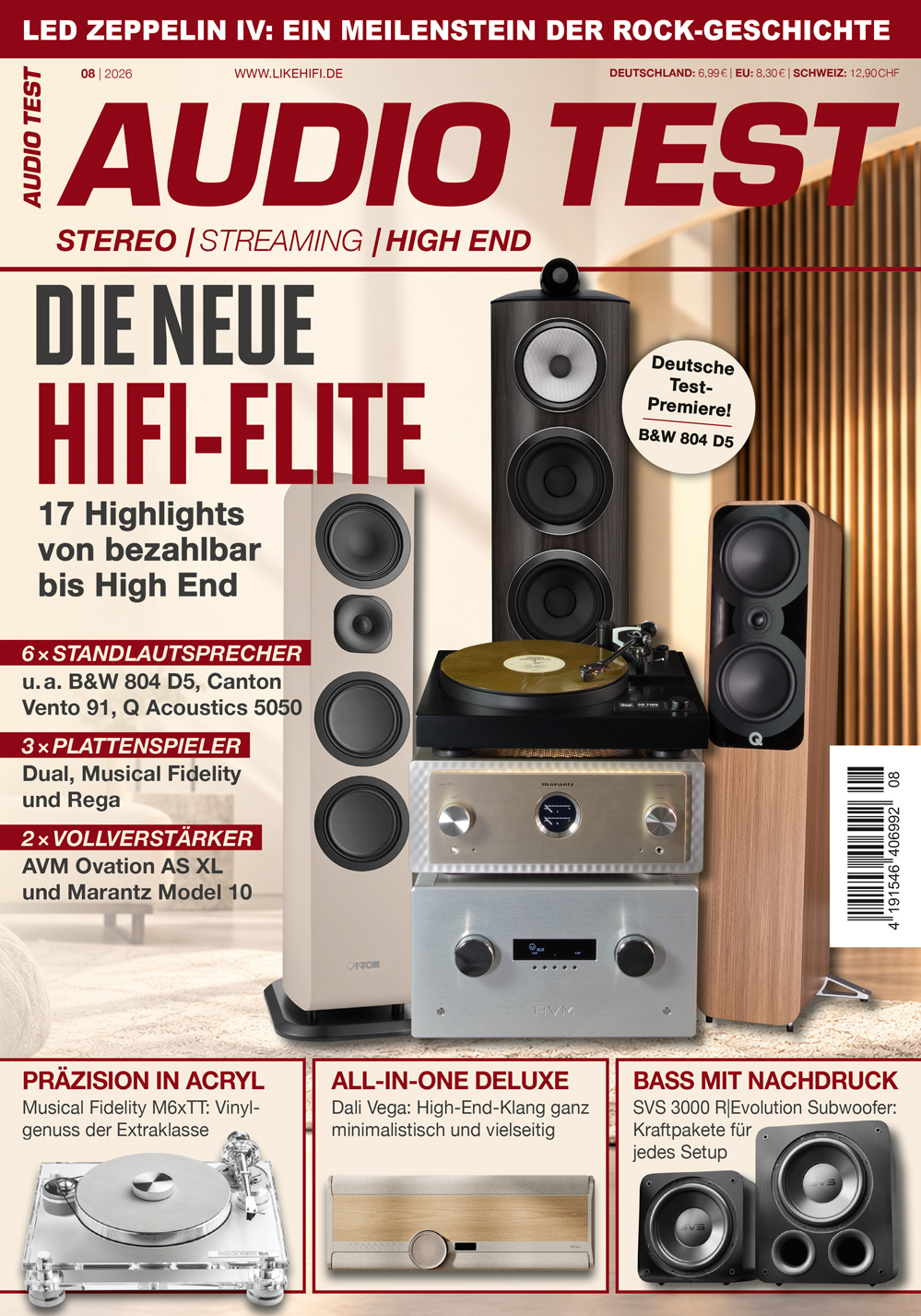 Audio Test 8/2026 "Deutsche Premiere B&W 804 D5"