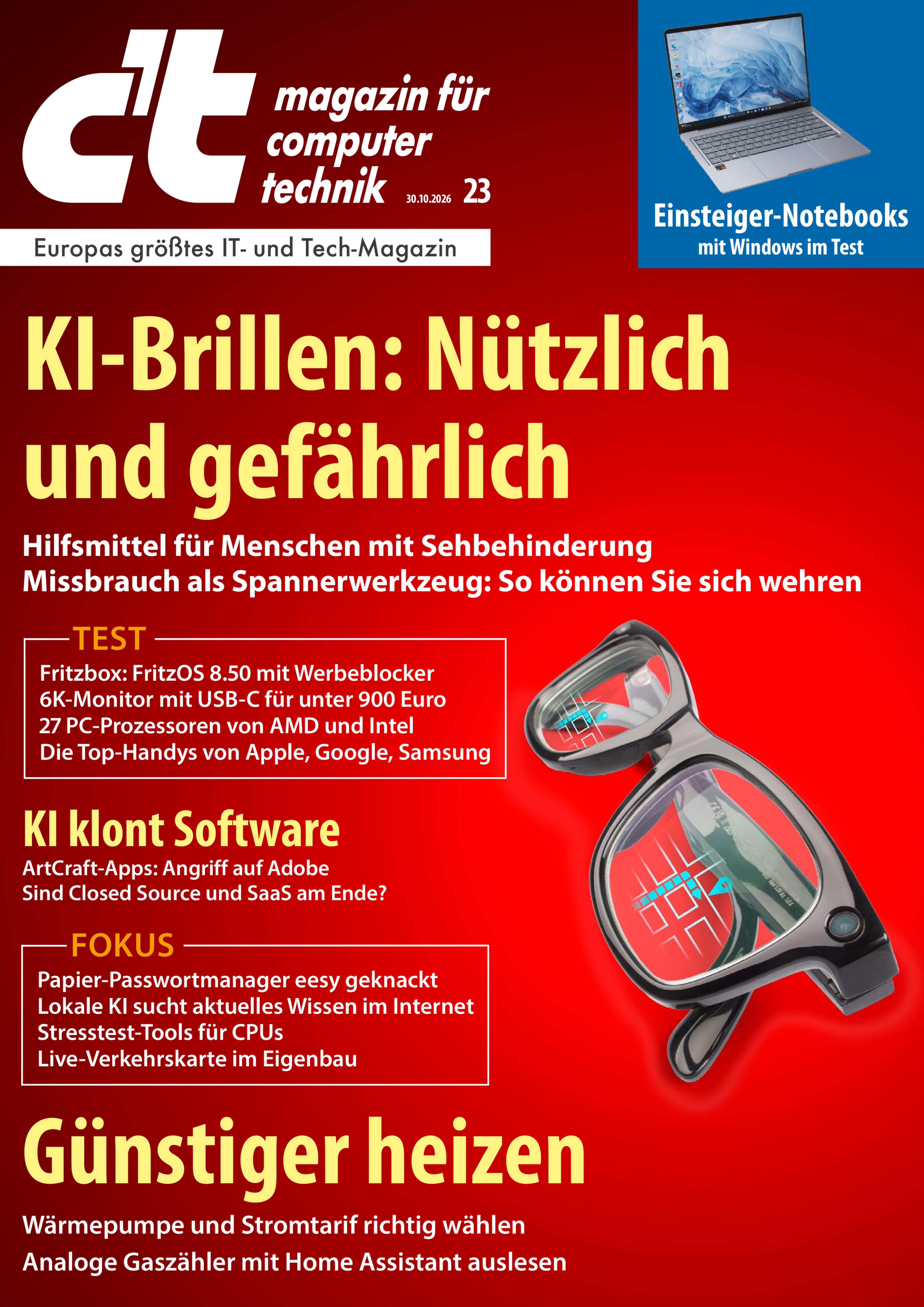CT MAGAZIN 23/2026 "KI-Brillen im Test"