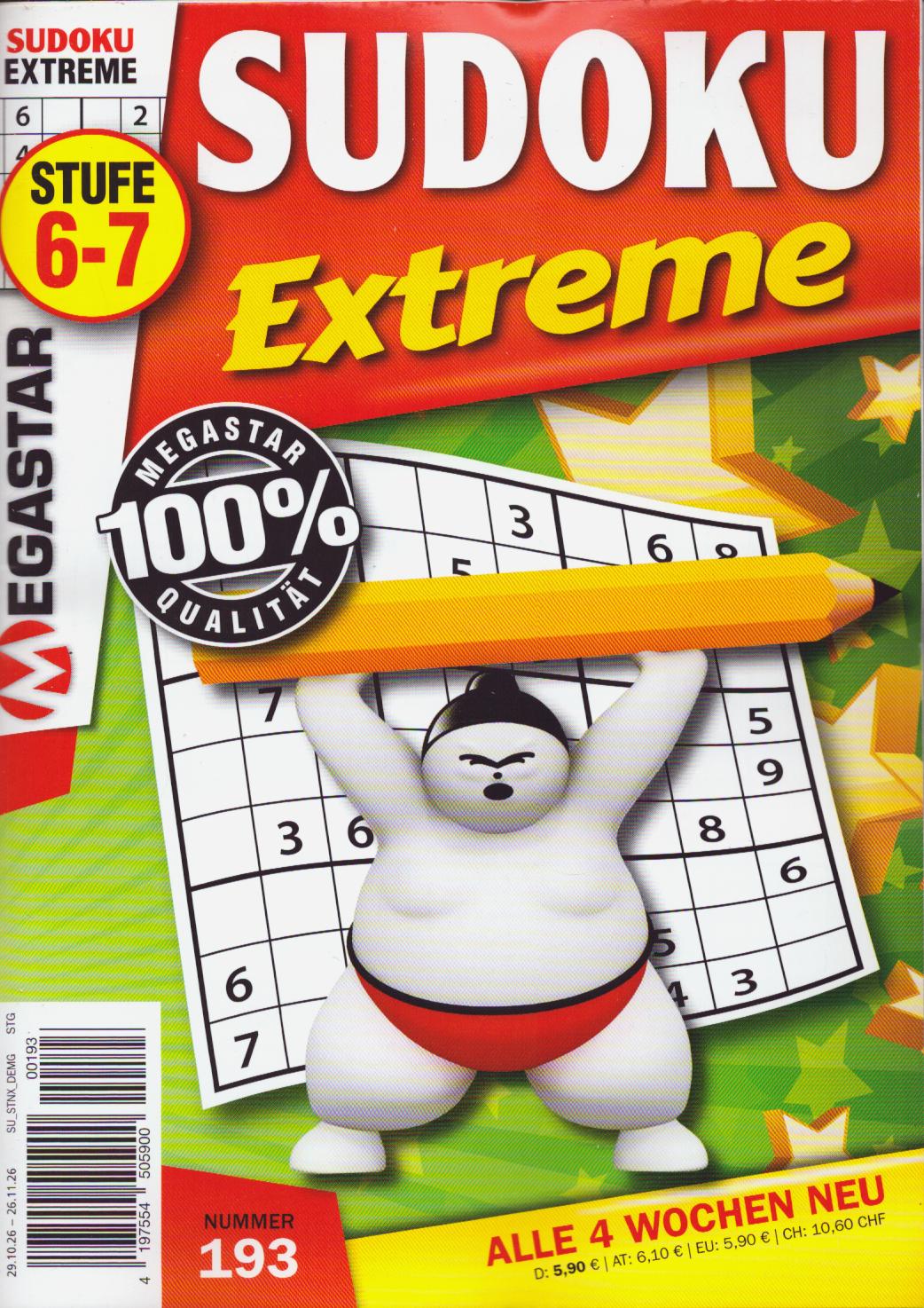 Sudoku Extreme 193/2026 "Schwierigkeitsstufe 6-7"