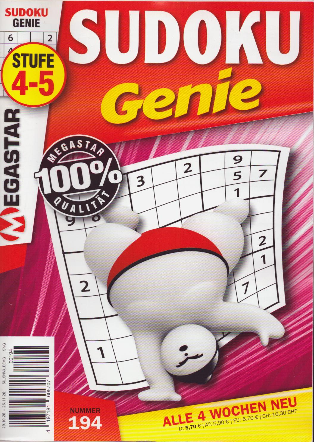 Sudoku Genie 194/2026 "Schwierigkeitsstufe 4-5"