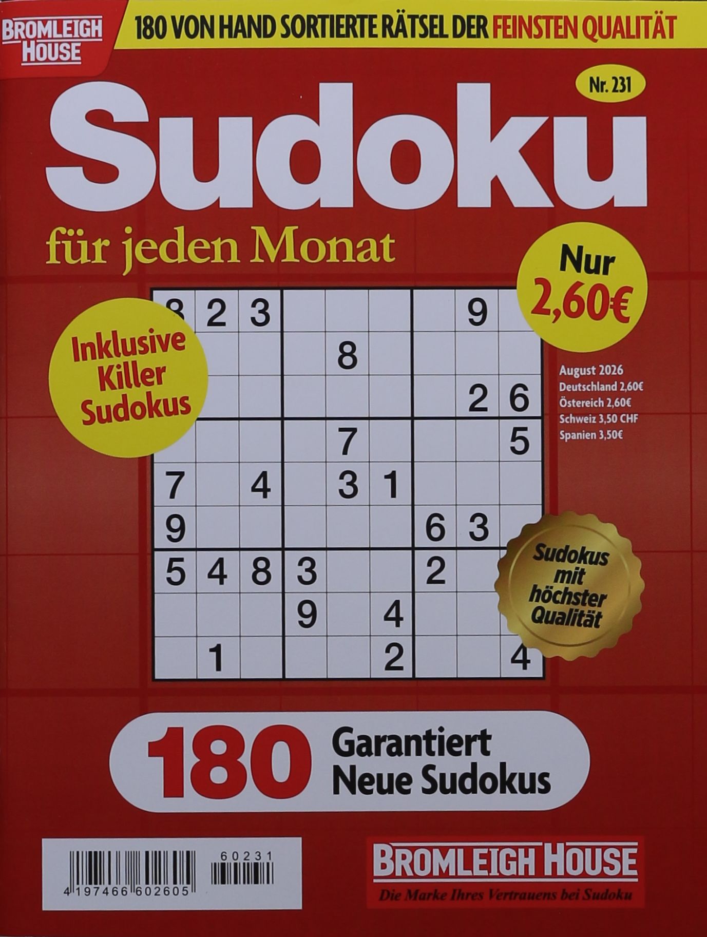 SUDOKU F&Uuml;R JEDEN MONAT