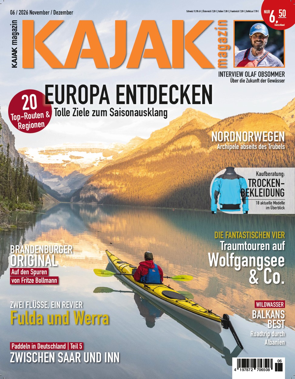 Kajak-Magazin 6/2026 "20 Top-Routen & Regionen in Europa"