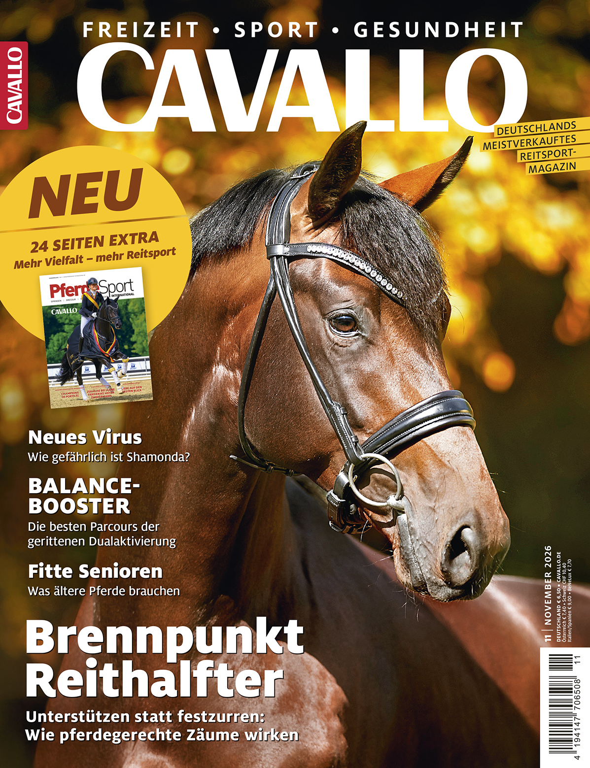 Cavallo 11/2026 "Pferdegerechte Reithalfter im Fokus"