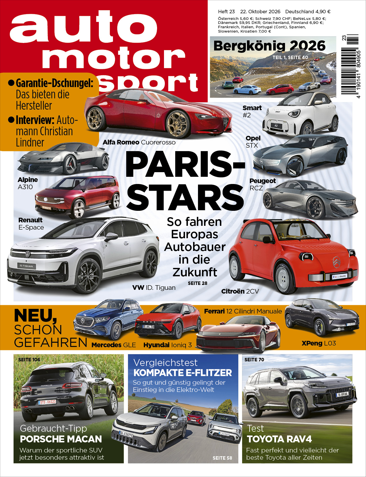 Auto Motor Sport 23/2026 "Paris-Stars und Europas Autobauer"