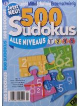 SUDOKU 500 alle Niveaus E 1/2026 "Vier Schwierigkeitsstufen"