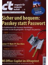 CT MAGAZIN 8/2024 "Sicher und bequem: Passkey statt Passwort"